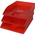 Odkladač plastový Herlitz A4, transparentní červený