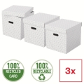 Box úložný Esselte Home, krychlový, bílý, 3 ks