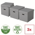 Box úložný Esselte Home, krychlový, šedý, 3 ks