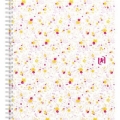 Blok kroužkový Oxford Floral B5, linkovaný, 60 listů, mix