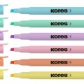 Zvýrazňovač Kores High Liner Pastel, 6 ks