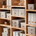 Box úložný Leitz Puro s víkem, velikost M, béžový, 2 ks