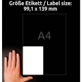 Etikety na balíky Avery L7169-100, 99,1x139 mm, 100 listů