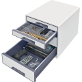 Box zásuvkový Leitz WOW, 4 zásuvky, bílý/šedý