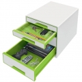 Box zásuvkový Leitz WOW, 4 zásuvky, zelený