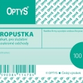 Tiskopis Propustka, A7, 100 listů, OPTYS