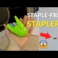 Video: Sešívačka bezsponková Plus Paper mini, 5 listů, zelená
