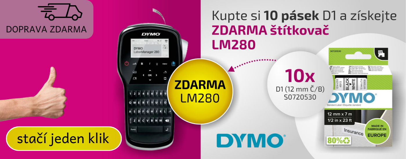 Páska Dymo Pocket 12 mm x 7 m, černá/bílá, 10 ks - Akce