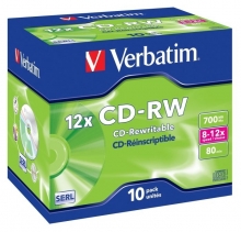 CD-RW 80 Verbatim 10x, jewel box