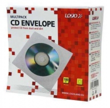 Obálka papírová na CD s okénkem, 100 ks, bílá