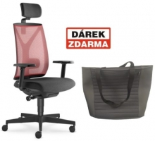 Židle kancelářská Leaf 503 SYB, hlavová opěrka, červená
