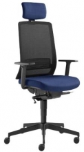 Židle kancelářská Lyra 215-SYS, hlavová opěrka, modrá