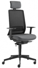 Židle kancelářská Lyra 215-SYS, hlavová opěrka, šedá