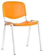 Židle konferenční Taurus PC ISO, chromovaný rám, oranžová