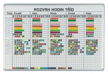 Tabule magnetická, rozvrhová, týdenní rozvrh pro 26 tříd