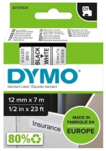 Páska Dymo Pocket 12 mm x 7 m, černá/bílá
