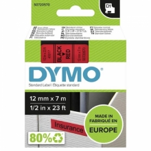 Páska Dymo Pocket 12 mm x 7 m, černá/červená