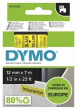 Páska Dymo Pocket 12 mm x 7 m, černá/žlutá