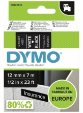 Páska Dymo Pocket 12 mm x 7 m, bílá/černá