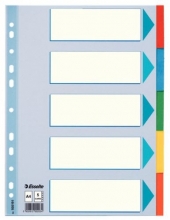 Rozlišovač kartonový Esselte A4, 5 listů, barevný