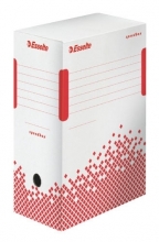 Krabice archivační Esselte Speedbox, 150 mm, bílá/červená