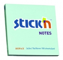 Bloček samolepicí Stick´n 76x76 mm, modrý