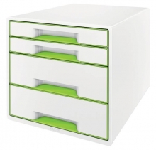 Box zásuvkový Leitz WOW, 4 zásuvky, zelený