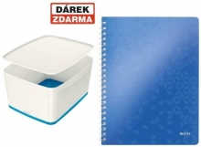 Box úložný s víkem Leitz MyBox, velikost L, bílý/modrý