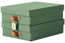 Box úložný Leitz Puro s víkem, velik. M, nízký, zelený, 2 ks