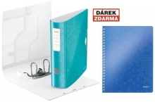 Pořadač Leitz 180° Active WOW, 82 mm, led. modrý, 5 ks -Akce