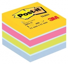 Bloček Post-it 2051-U, 51x51 mm, 400 lístků, ultra barvy