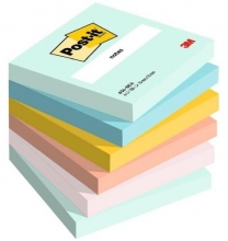 Bloček Post-it 654-BEA, 76x76 mm, 6x100 lístků, mix barev