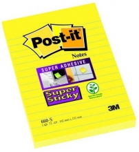 Bloček Post-it 660-S linkovaný, žlutý, 75 lístků