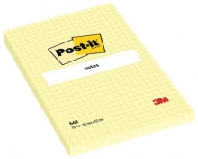 Bloček Post-it 662, 102x152 mm, čtverečkovaný, žlutý, 100 l.