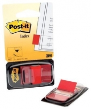 Záložky Post-it 680-1, 25,4x43,2 mm, 50 ks, červené
