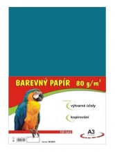 Papír barevný A3, 80 g, světlý modrý, 100 listů
