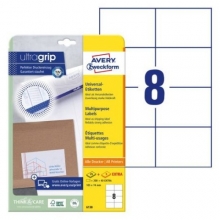 Etikety univerzální Avery 6138, 105x74 mm, bílé, 25+5 listů