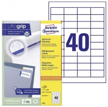 Etikety univerzální Avery 3657, 48,5x25,4 mm, bílé, 100 lis.
