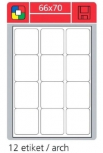 Etikety laserové 66 x 70 mm, bílé, 100 listů
