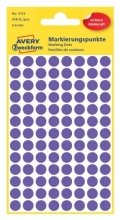 Etikety Avery 3112 kolečka, průměr 8 mm, 416 ks, fialové
