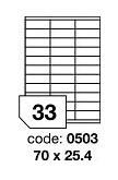 Etikety R0100, 70x25,4 mm, 70gr/m2 (balení 100 listů)