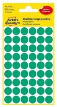 Etikety Avery 3143 kolečka, průměr 12 mm, 270 ks, zelené