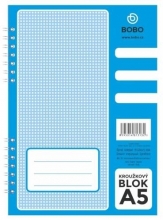 Blok BOBO A5, čistý, kroužkový, boční spirála, 50 listů