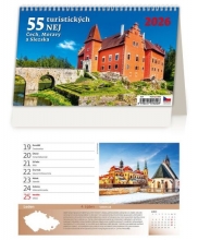 Kalendář stolní, 55 turist. nej Čech, Moravy a Slezska 2026