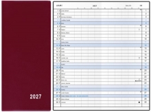Diář Xenie, měsíční, kapesní, PVC, bordó 2027