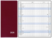 Diář Xenie, měsíční, kapesní, PVC, bordó 2026