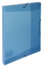 Krabice na spisy OPALINE, tříklopá s gumou, světlá modrá