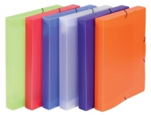 Krabice na spisy OPALINE, tříklopá s gumou, oranžová