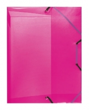 Box na spisy PP A4, hřbet 4 cm, transparentní růžový