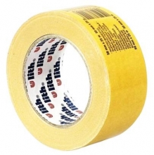 Páska lepicí textilní 50 mm x 25 m, oboustranná, žlutá